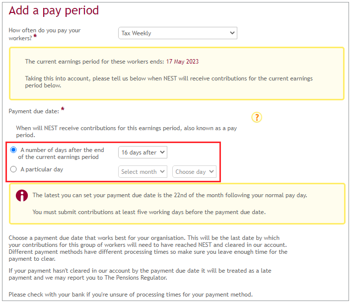 Aligning Pay Period To Tax Week Nest Pensions