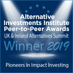 alternative investments institute peer-to-peer awards UK & Ireland Alternatives Summit Winner 2019 Pioneers in impact investing