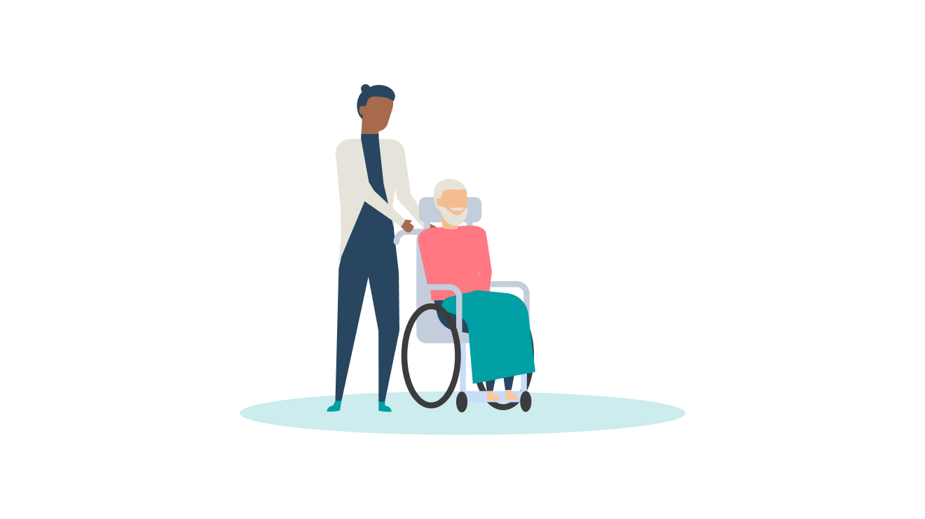 Icon of woman with person in wheelchair